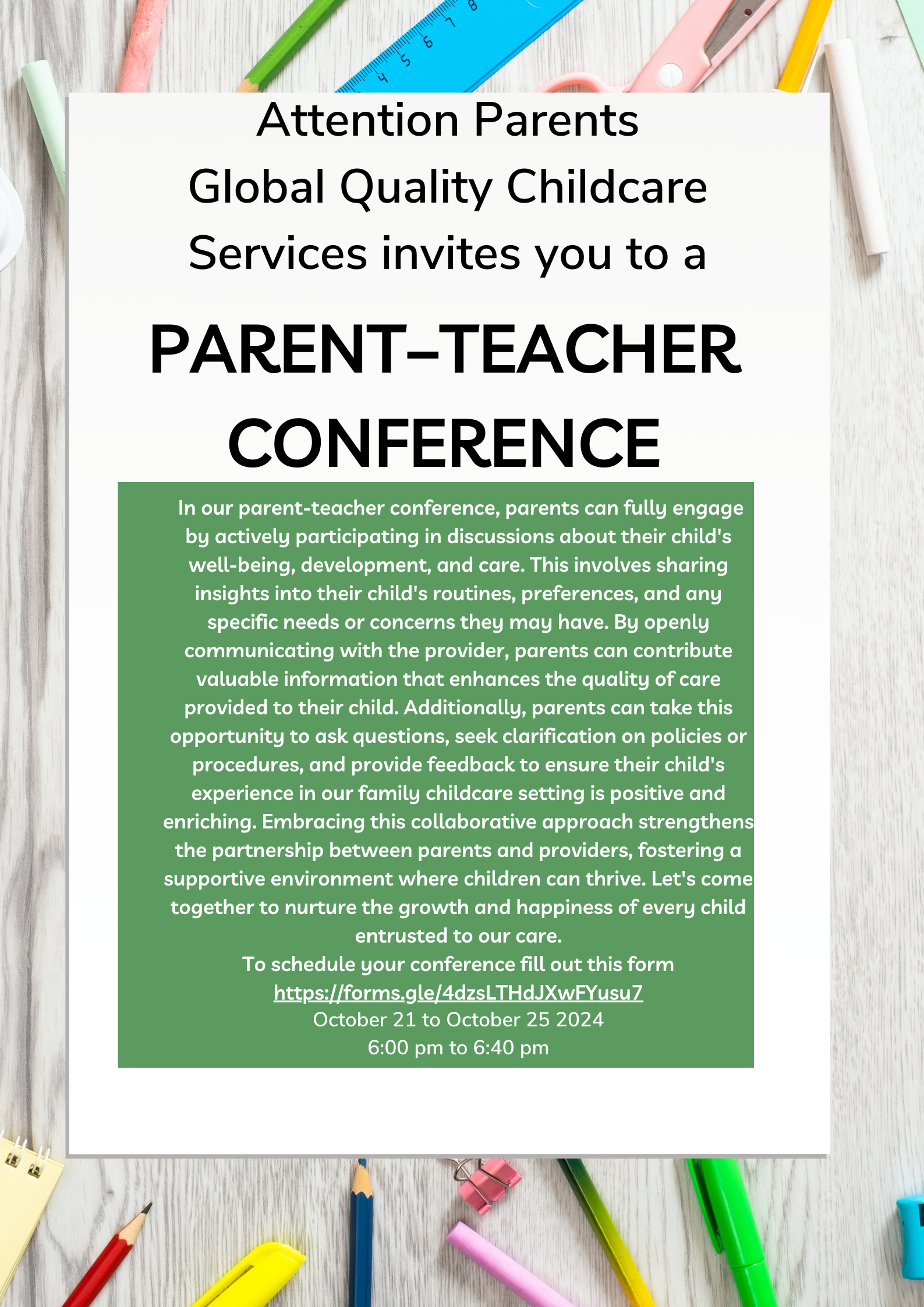 Parent Conference Meeting Banner